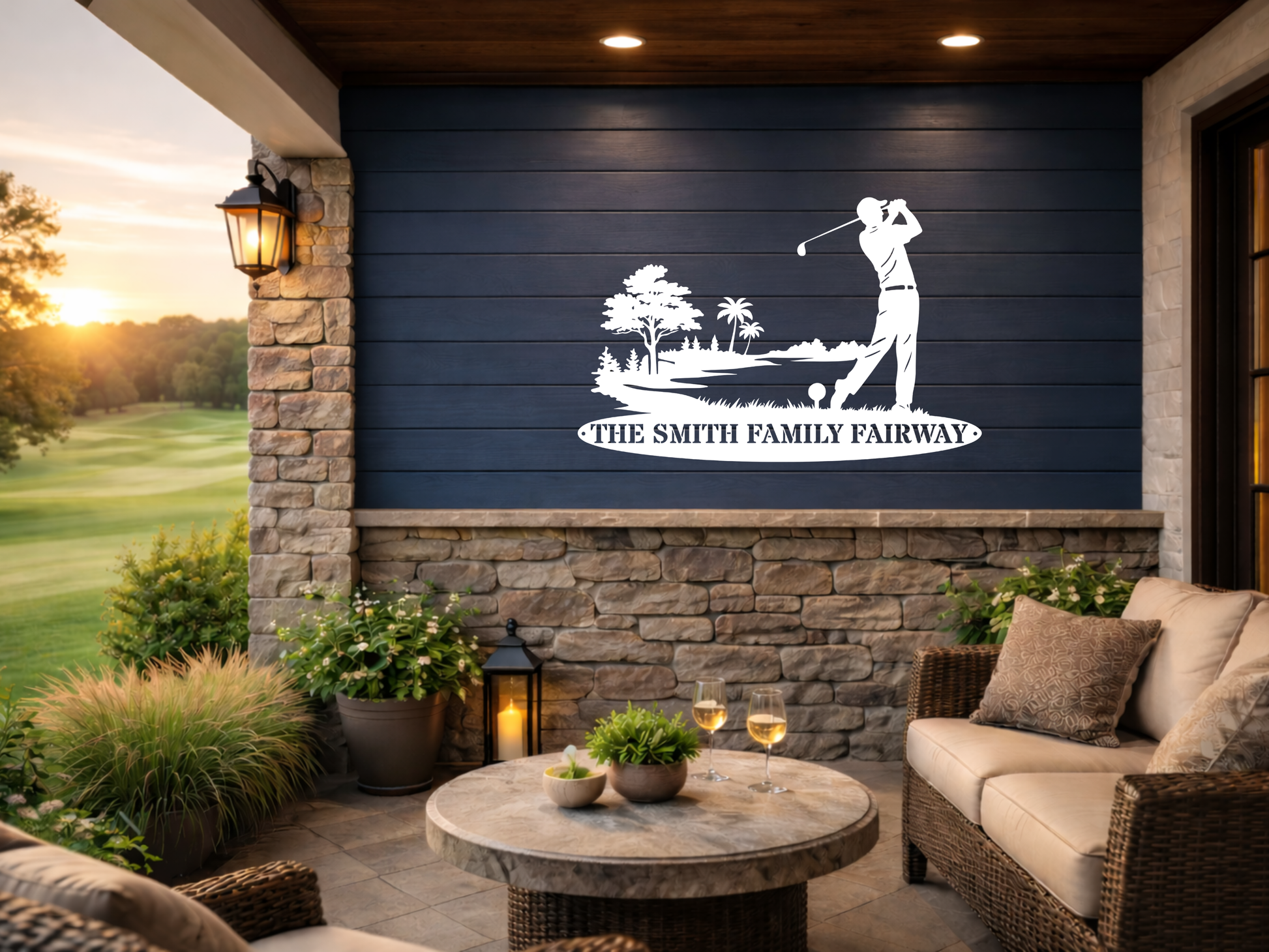Personalised Family Fairway Metal Sign