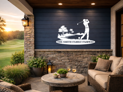 Personalised Family Fairway Metal Sign