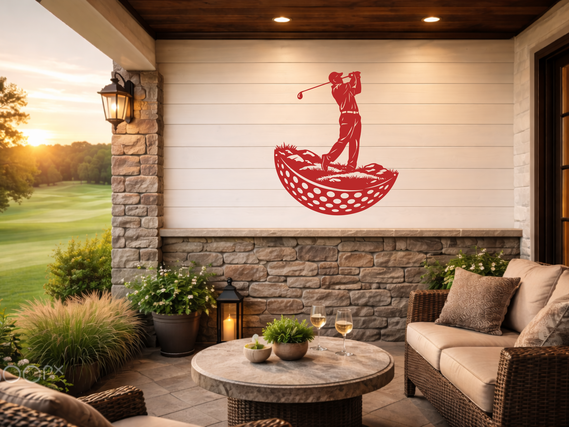 Modern Golf Ball Metal Wall Art