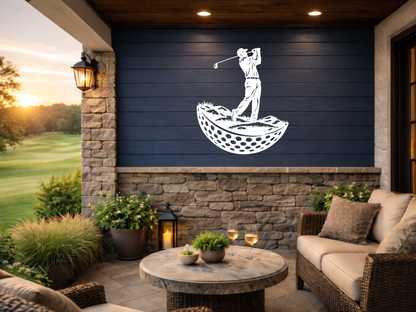 Modern Golf Ball Metal Wall Art