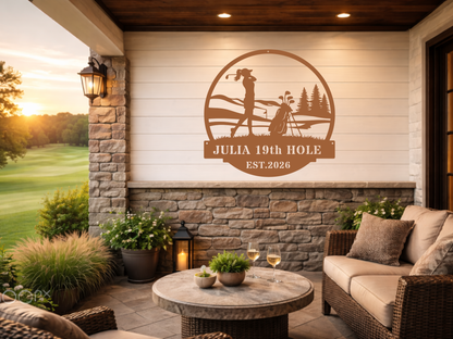 Personalised 19th Hole Golf Metal Sign