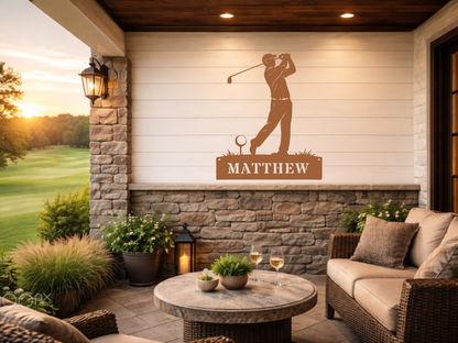 Personalised Golf Swing Metal Sign