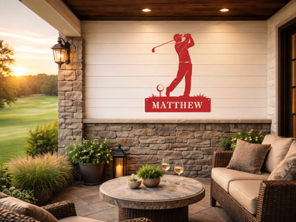 Personalised Golf Swing Metal Sign