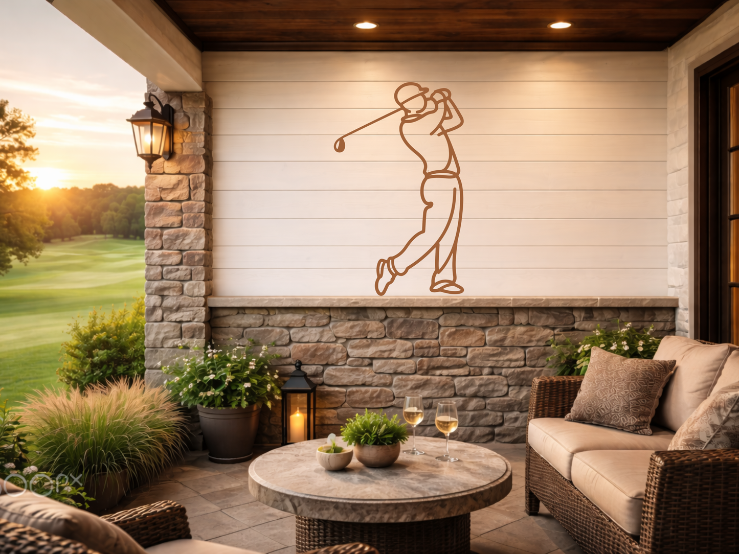Minimalist Golf Metal Wall Sign