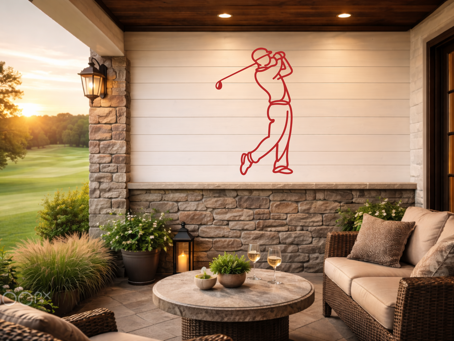 Minimalist Golf Metal Wall Sign