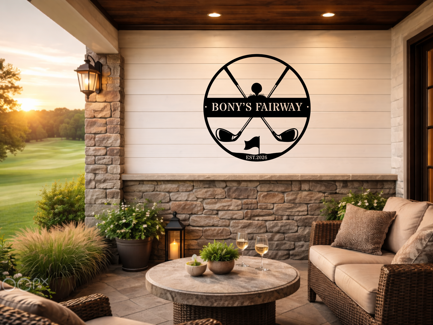Golfer Family Name Metal Sign - Personalised Golf Art