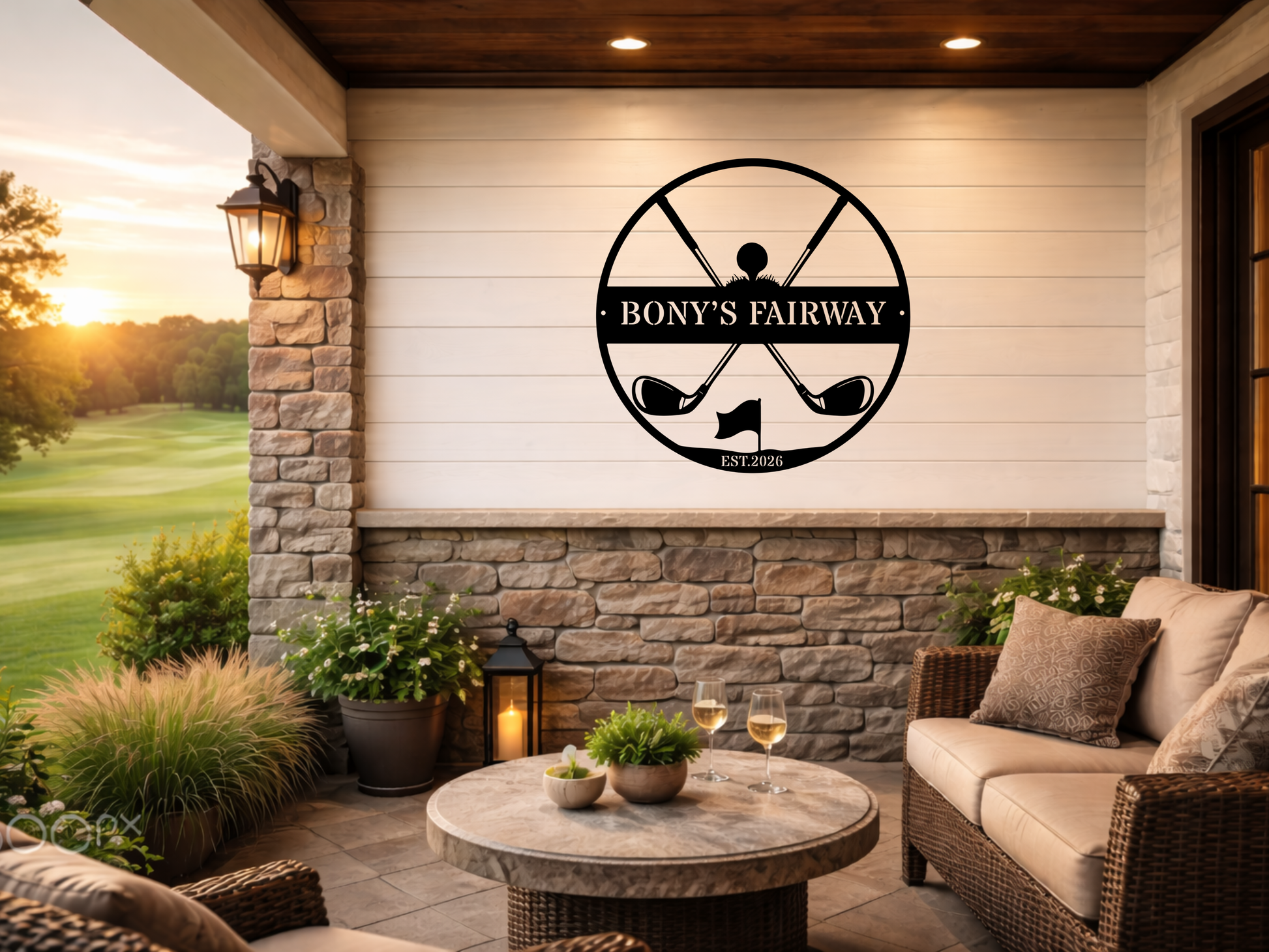 Golfer Family Name Metal Sign - Personalised Golf Art
