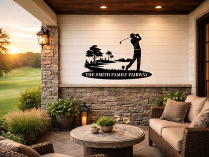 Personalised Family Fairway Metal Sign