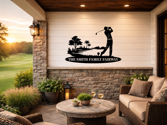 Personalised Family Fairway Metal Sign