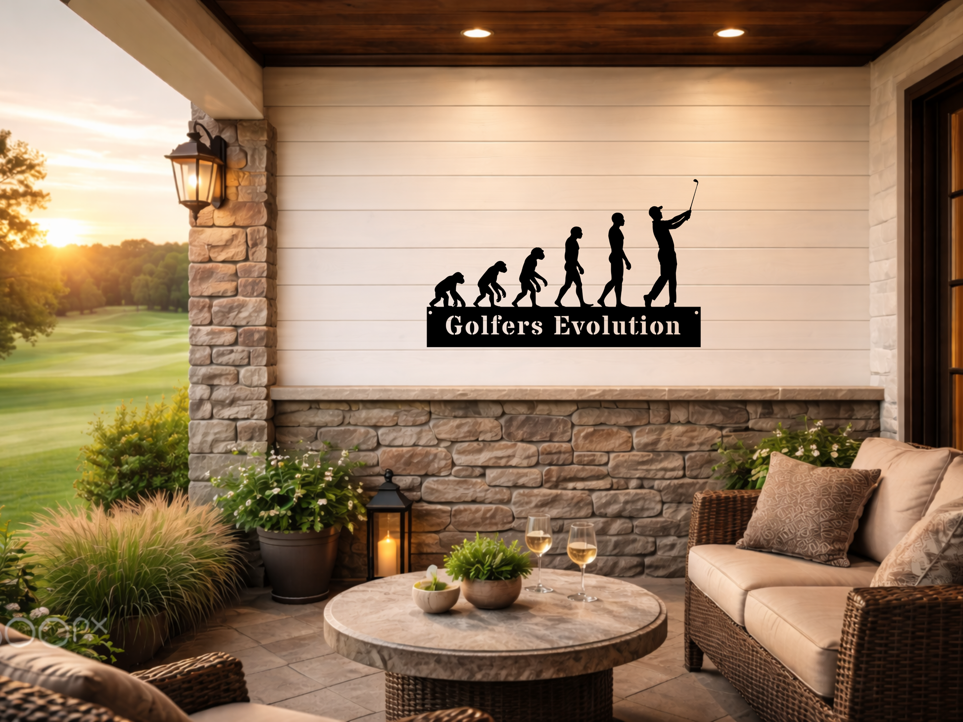 Golfers Evolution Wall Sign – Funny Golf Decor