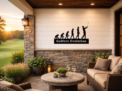 Golfers Evolution Wall Sign – Funny Golf Decor