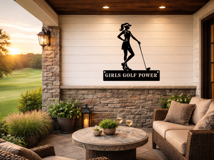 Girls Golf Power Wall Sign – Women’s Golf Art