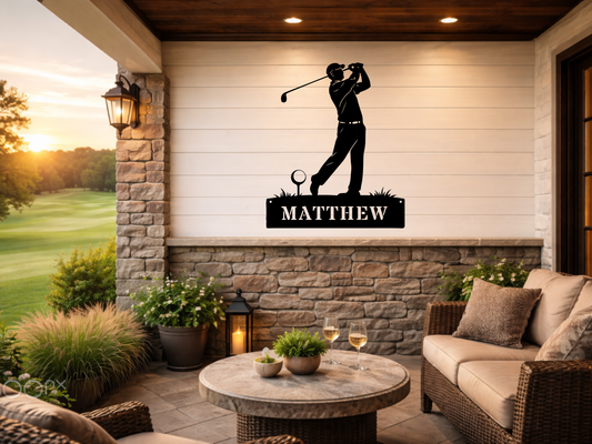 Personalised Golf Swing Metal Sign