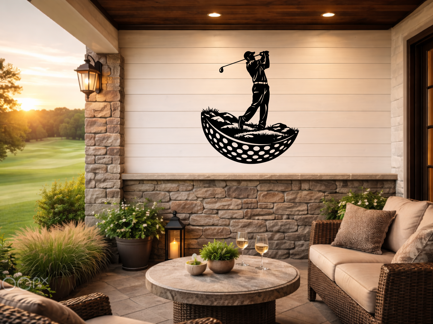 Modern Golf Ball Metal Wall Art