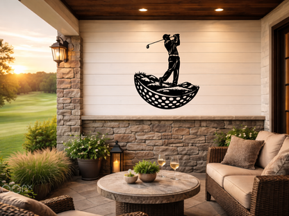 Modern Golf Ball Metal Wall Art