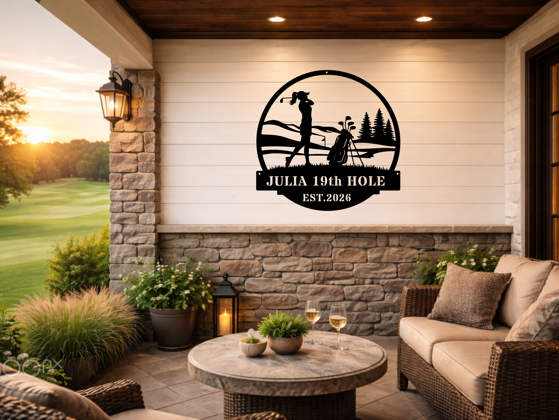Personalised 19th Hole Golf Metal Sign