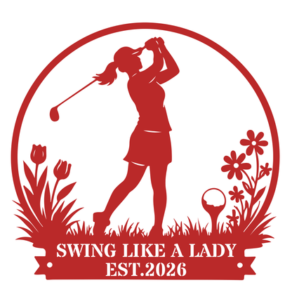 Swing Like a Lady Wall Sign Red