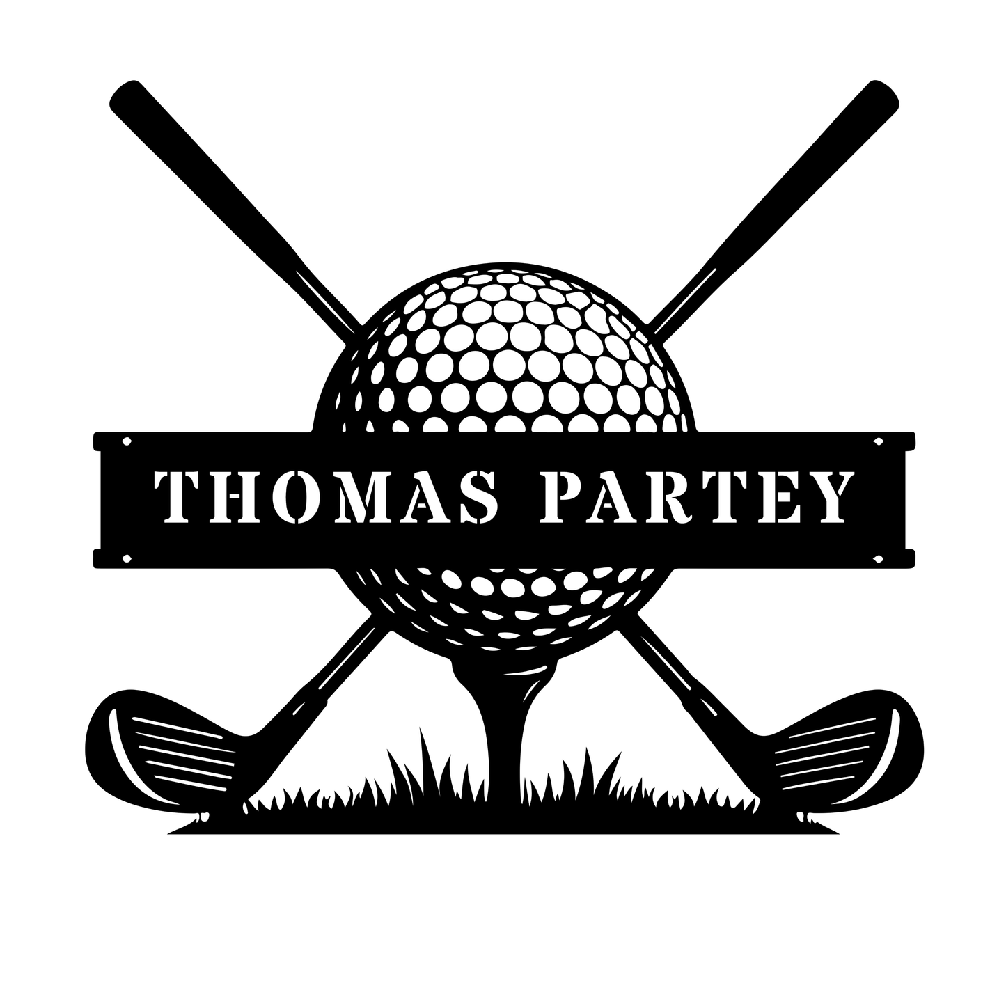 Personalised Golf Club Metal Sign Black