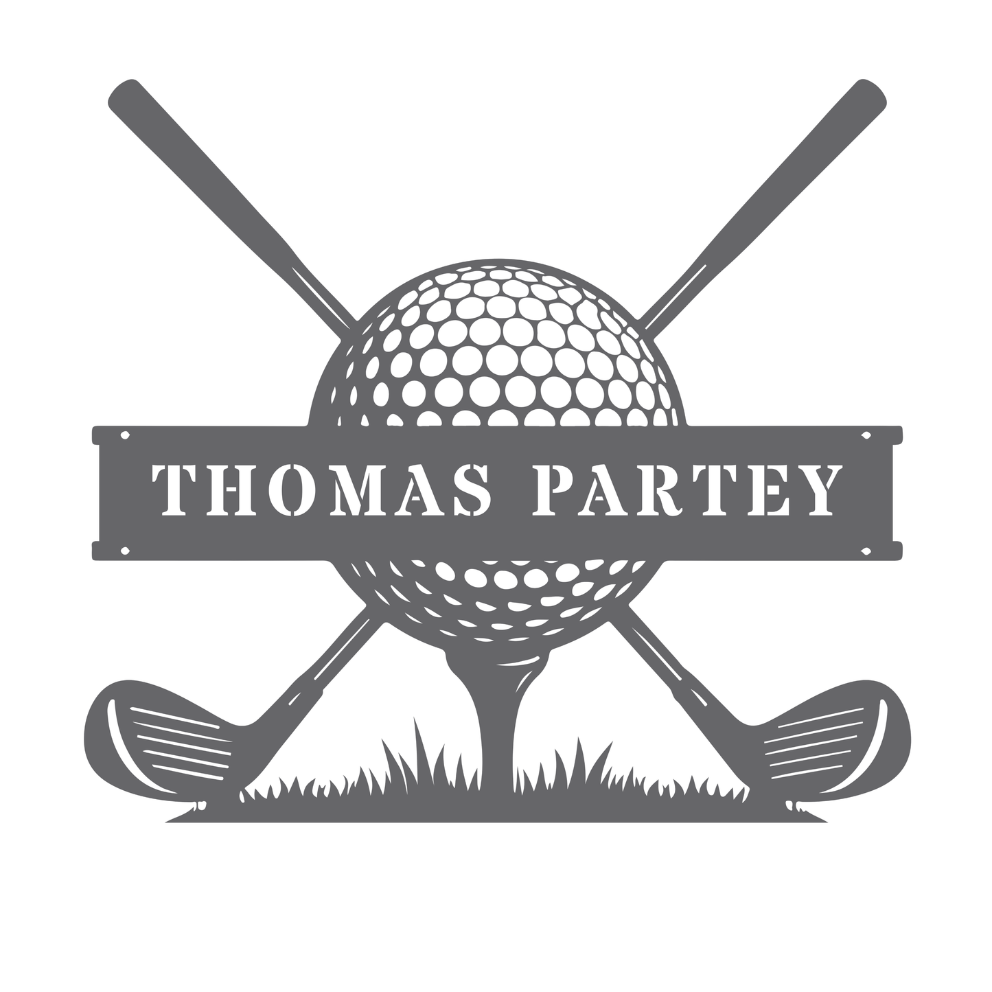 Personalised Golf Club Metal Sign Silver