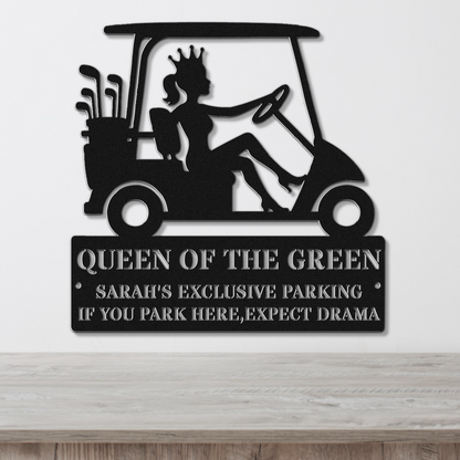 Queen of the green-personalized metal wall art