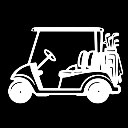 Golf Cart Parking Only Metal Sign White