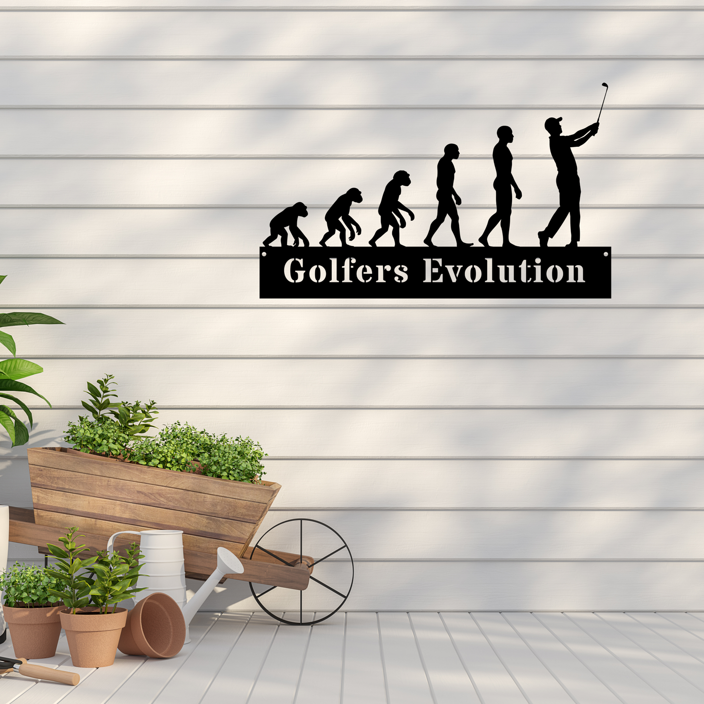 Golfers Evolution Wall Sign – Funny Golf Decor