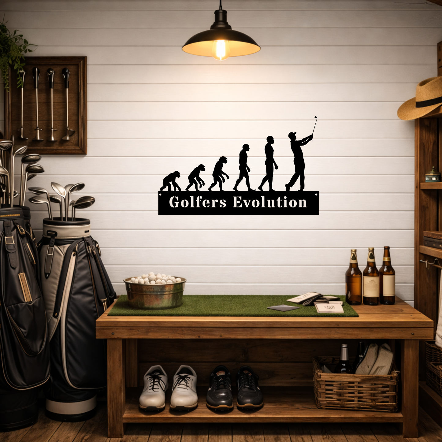 Golfers Evolution Wall Sign – Funny Golf Decor