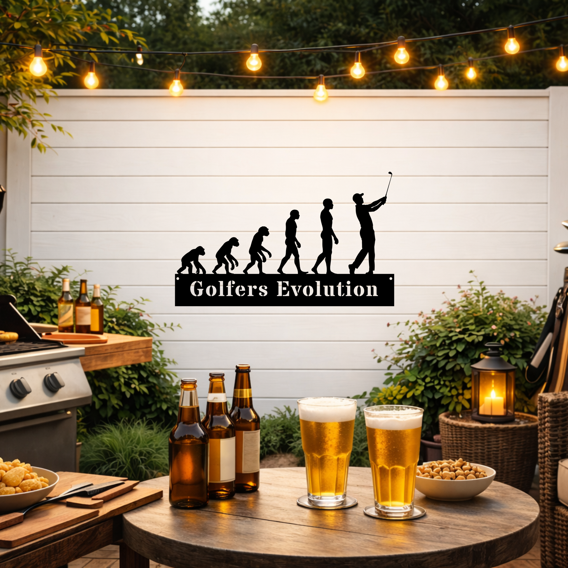 Golfers Evolution Wall Sign – Funny Golf Decor