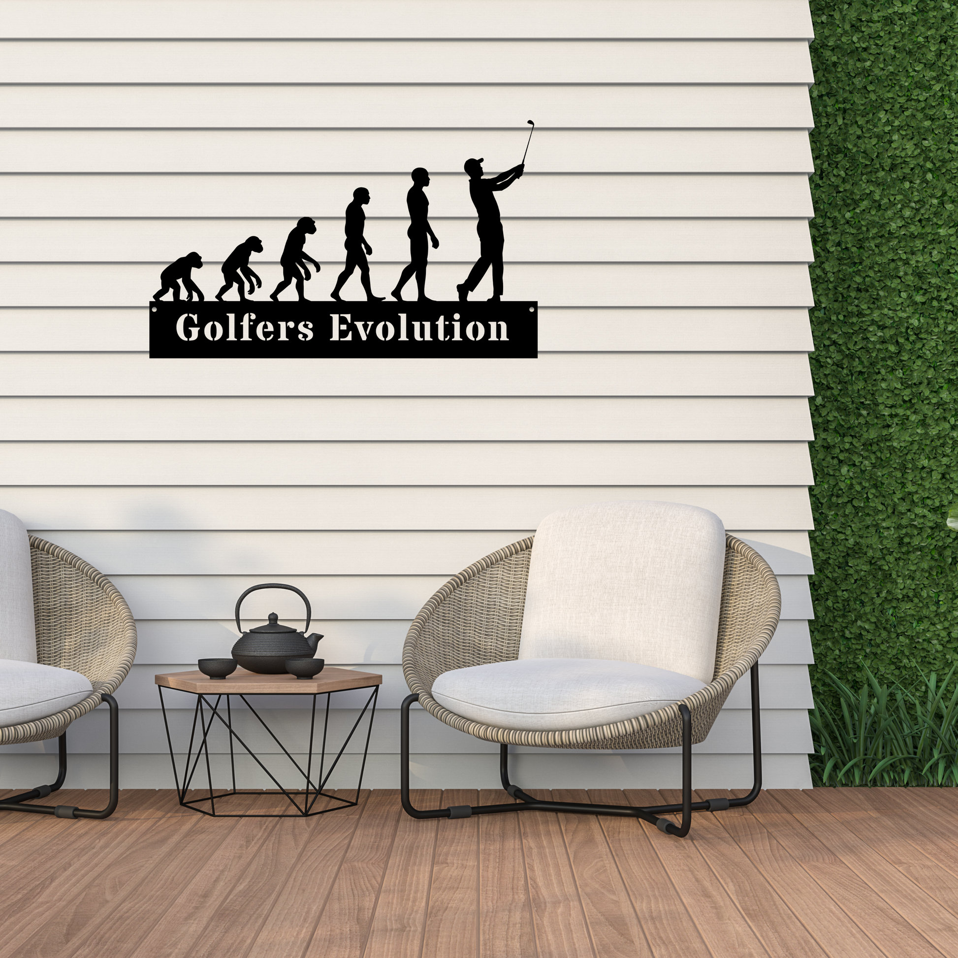 Golfers Evolution Wall Sign – Funny Golf Decor