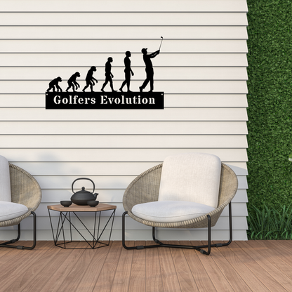 Golfers Evolution Wall Sign – Funny Golf Decor
