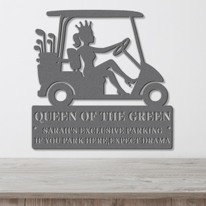 Queen of the green-personalized metal wall art