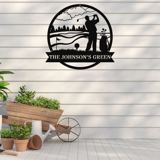 The Johnson's Green-personalized metal wall art