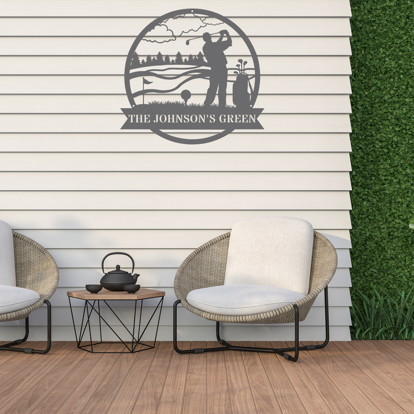 The Johnson's Green-personalized metal wall art