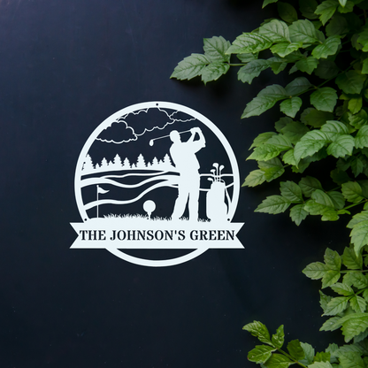 The Johnson's Green-personalized metal wall art