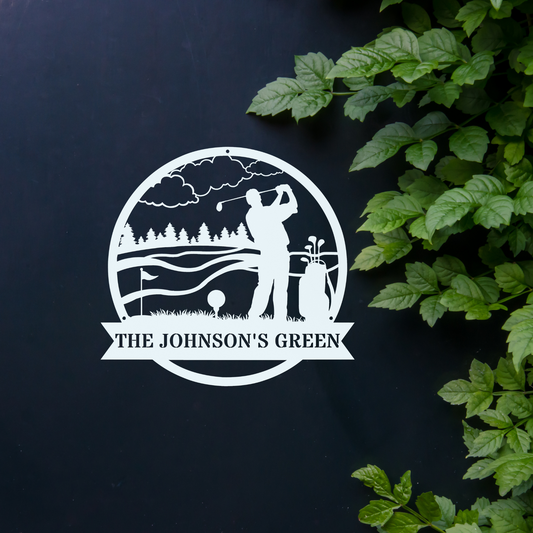 The Johnson's Green-personalized metal wall art