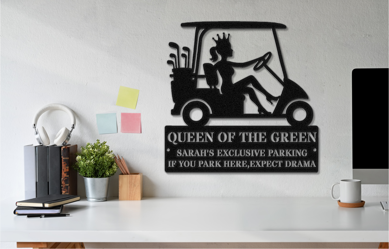 Queen of the green-personalized metal wall art