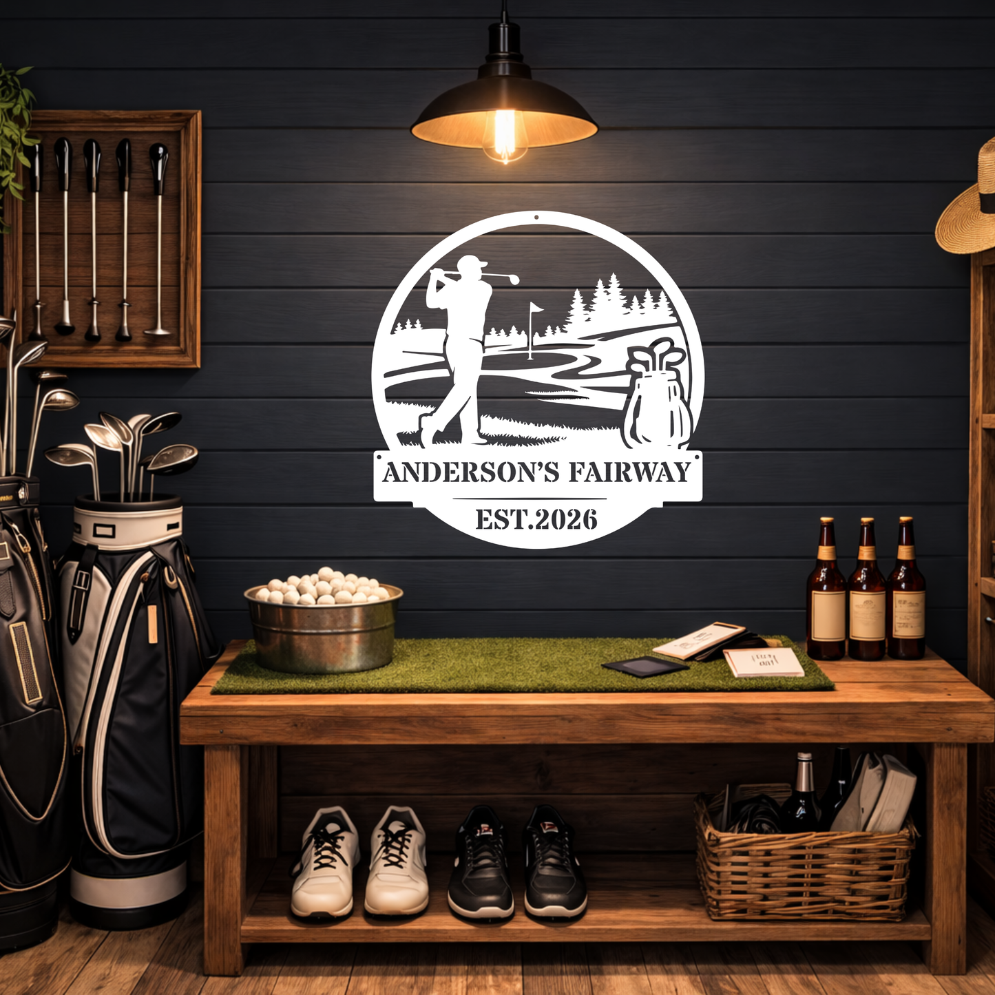 Personalised Golf Metal Sign – Anderson’s Fairway Golf Wall Art