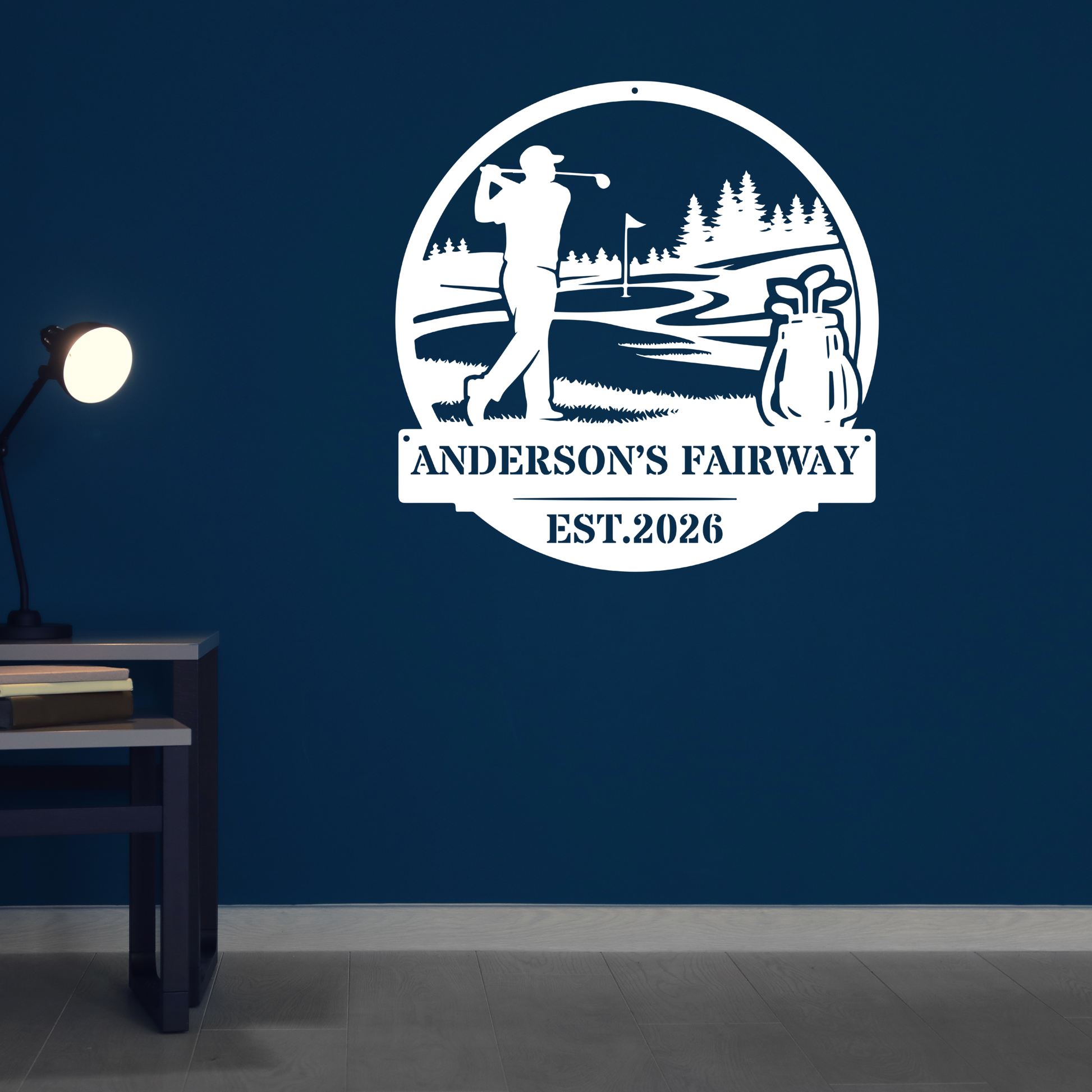 Personalised Golf Metal Sign – Anderson’s Fairway Golf Wall Art