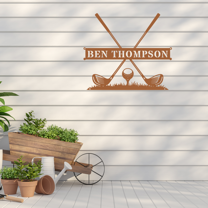 Personalised Golf Name Metal Sign