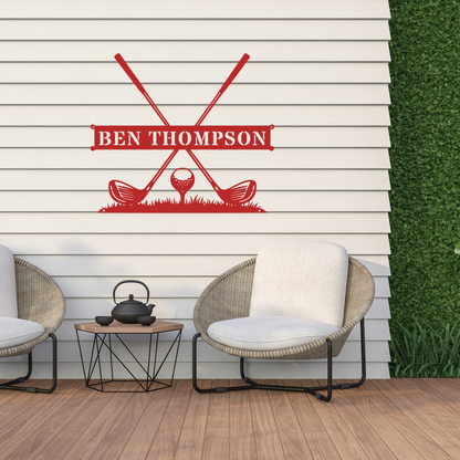 Personalised Golf Name Metal Sign