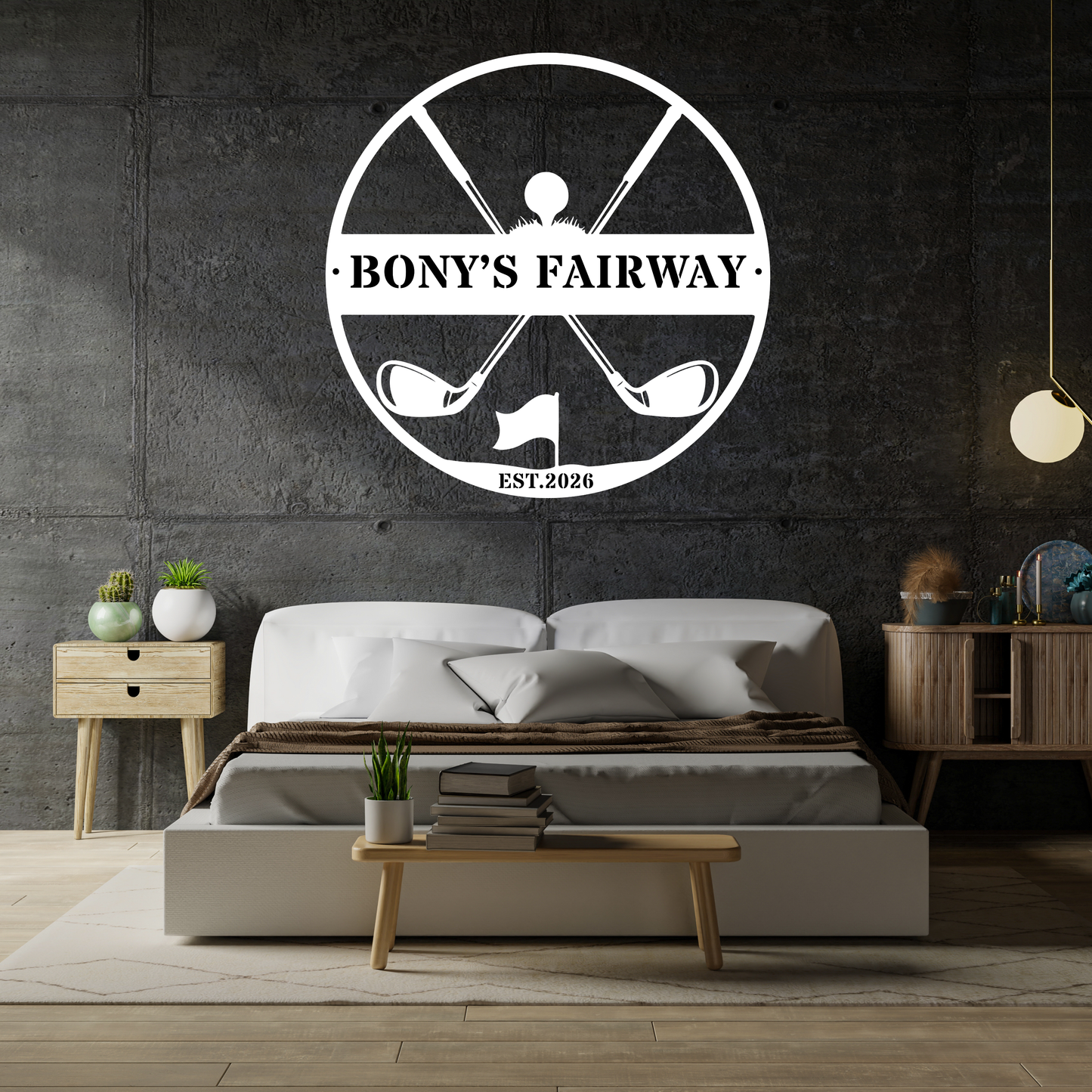 Golfer Family Name Metal Sign - Personalised Golf Art