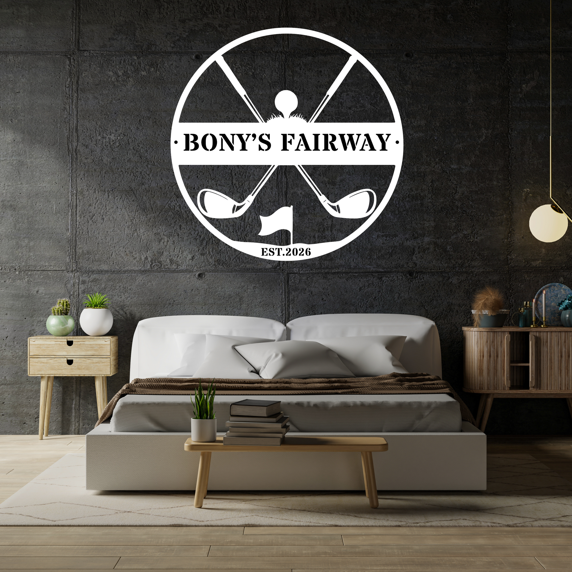 Golfer Family Name Metal Sign - Personalised Golf Art