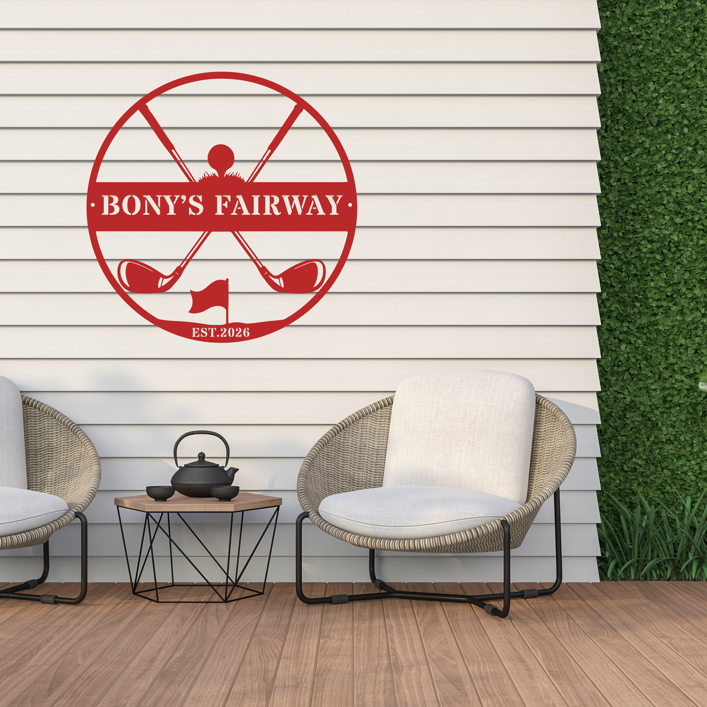 Golfer Family Name Metal Sign - Personalised Golf Art