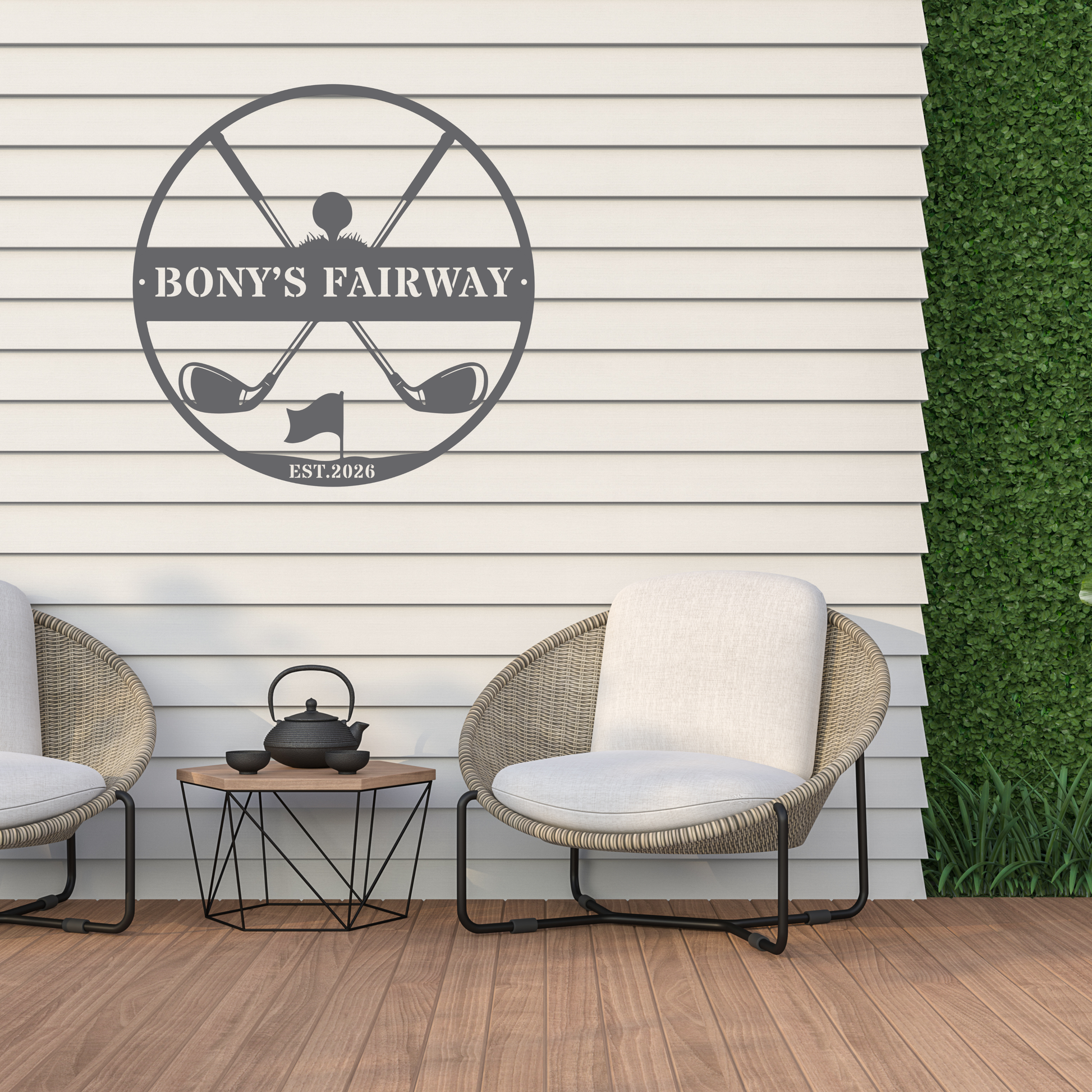 Golfer Family Name Metal Sign - Personalised Golf Art