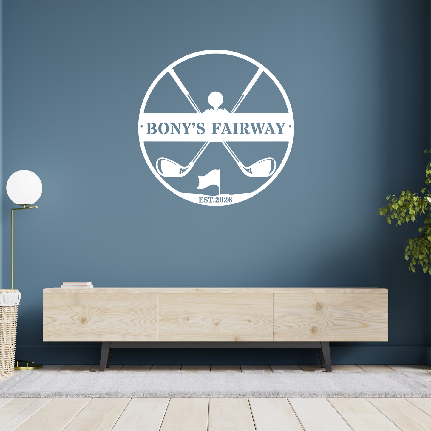 Golfer Family Name Metal Sign - Personalised Golf Art