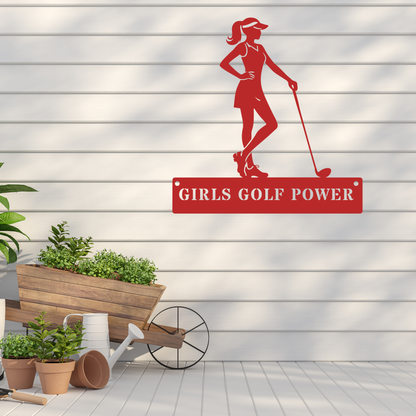 Girls Golf Power Wall Sign – Women’s Golf Art