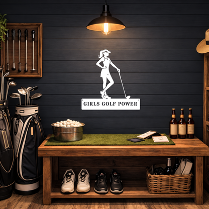 Girls Golf Power Wall Sign – Women’s Golf Art