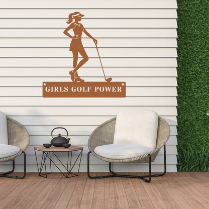 Girls Golf Power Wall Sign – Women’s Golf Art
