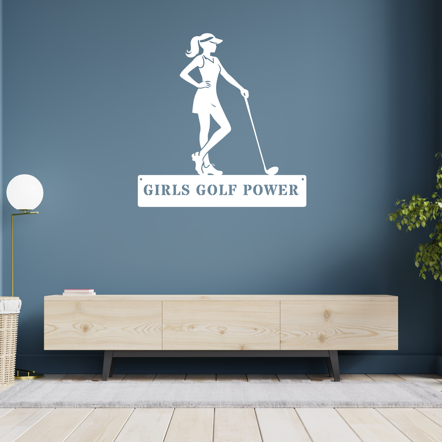 Girls Golf Power Wall Sign – Women’s Golf Art