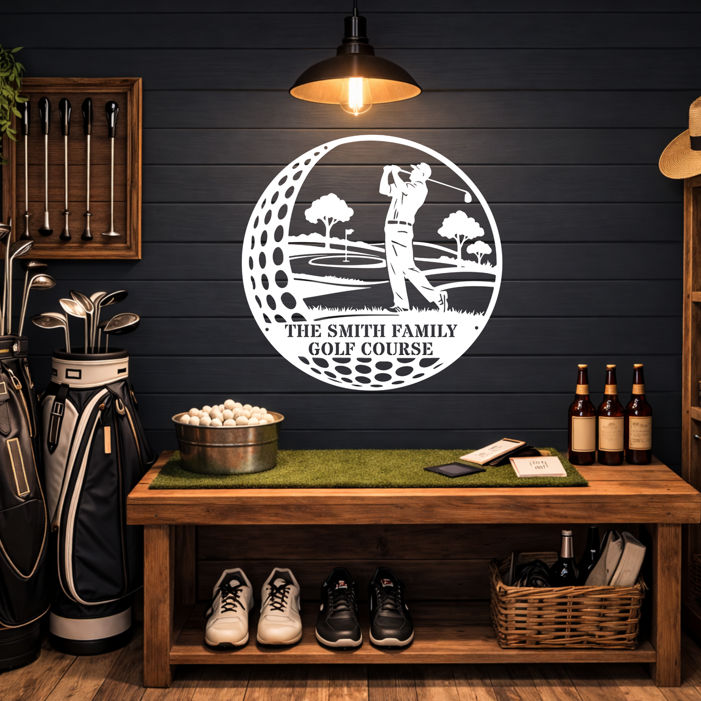 Family Golf Course Metal Sign – Custom Golf Wall Art